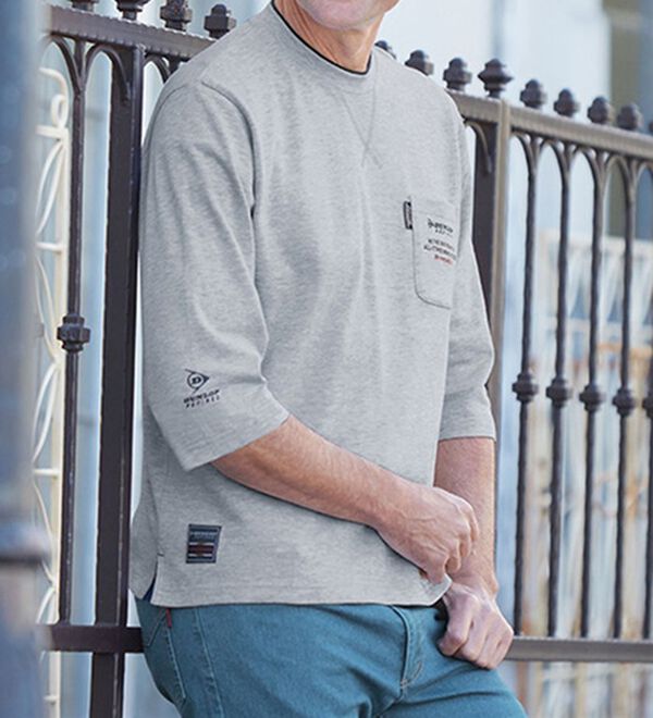 3色組】＜ダンロップ・リファインド＞ゆったり7分袖ライトトレーナー  