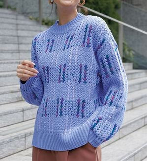 RANAN（ラナン）の「カラフルニットプルオーバー（ニット・セーター）」｜ブルー系