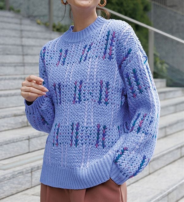 RANAN（ラナン）の「カラフルニットプルオーバー（ニット・セーター）」｜ブルー系