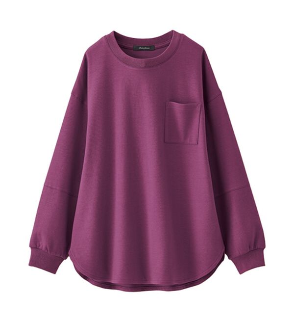 BELLUNA（ベルーナ）の「吸湿発熱ポンチ素材袖切替プルオーバー（カットソー）」｜詳細画像