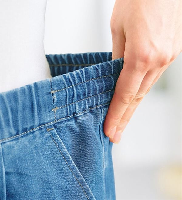 BELLUNA（ベルーナ）の「薄くて軽い！デニムイージーワイドパンツ（ワイドパンツ・ガウチョ）」｜詳細画像