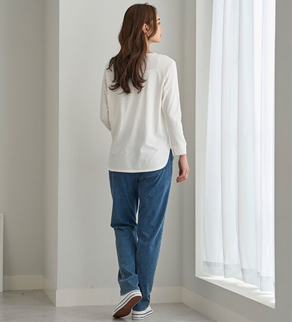 BELLUNA（ベルーナ）の「まるでデニム！ストレッチニットデニム（フルレングスパンツ）」｜詳細画像