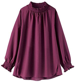 BELLUNA（ベルーナ）の「シャーリングデザイン美人顔ブラウス（ブラウス）」｜ラズベリー