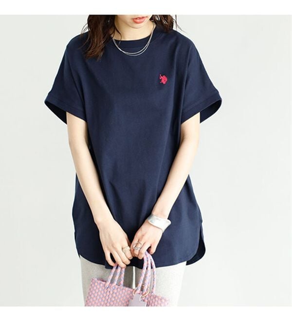 GeeRA（ジーラ）の「【新色追加】【ＵＳ．ＰＯＬＯ．ＡＳＳＮ】綿100％フレンチスリーブＴシャツ（Tシャツ）」｜詳細画像
