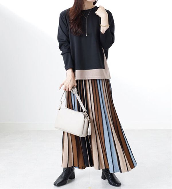 BELLUNA（ベルーナ）の「【Ｌａｇｒｉｌｕａ】配色ライン使いプルオーバー（セットアップ）」｜詳細画像