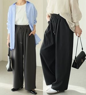 A HAPPY MARILYN（アハッピーマリリン）の「【Ｍ～６Ｌ】ラクして高見え！着痩せとろみイージーパンツ（フルレングスパンツ）」｜詳細画像