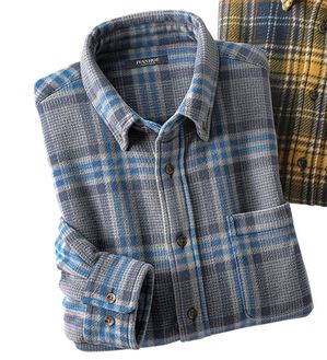 「着まわし抜群の軽・暖フリースシャツ（メンズシャツ）」｜ブルー