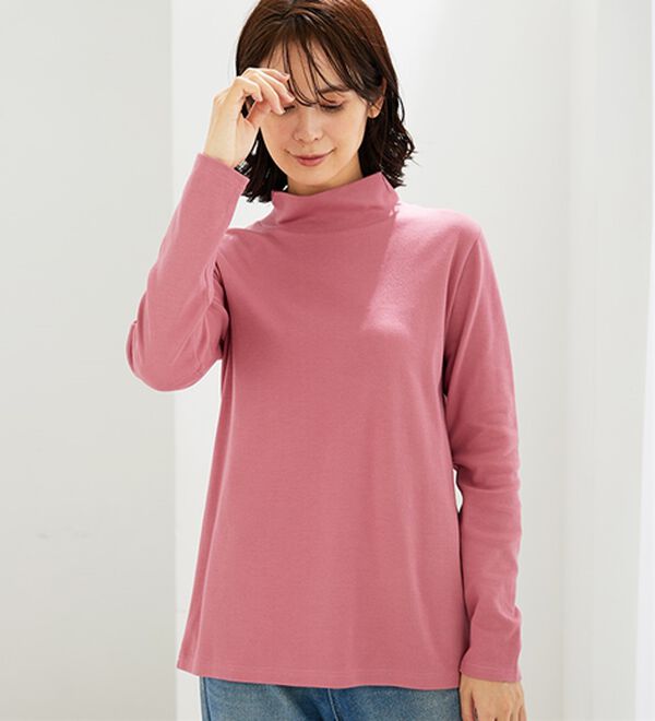 BELLUNA（ベルーナ）の「吸湿発熱ハイネックプルオーバー（カットソー）」｜詳細画像