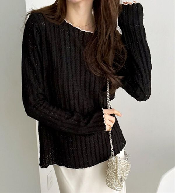 GeeRA（ジーラ）の「表面感配色メローカットソー（カットソー）」｜詳細画像