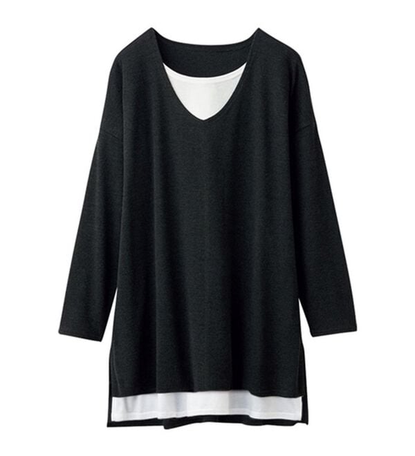 RANAN（ラナン）の「レイヤード風ニットソーチュニック（チュニック）」｜詳細画像