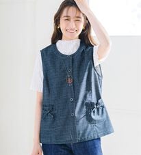 ルフラン（ルフラン）の「リボンポケットの裏チェックベスト（ベスト）」
