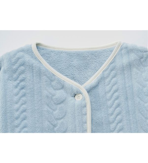 YU'NOW（ユナウ）の「ケーブルニット風もこもこカーディガンセット（パジャマ・ルームウェア）」｜詳細画像