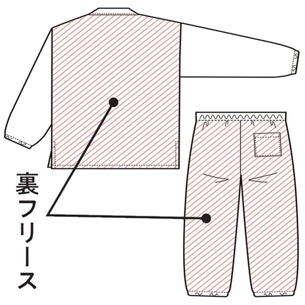 「【２着組】デニム調あたたか裏フリース作務衣（メンズ和装・浴衣・和装グッズ）」｜詳細画像
