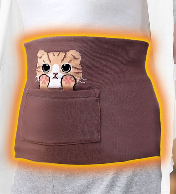 「内側シルク入りあったかのび～るにゃんこ腹巻（肌着・インナーウェア）」｜詳細画像