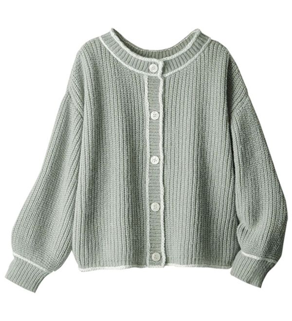 ルフラン（ルフラン）の「ステッチ使いメランジカーデ（ニットカーディガン）」｜詳細画像