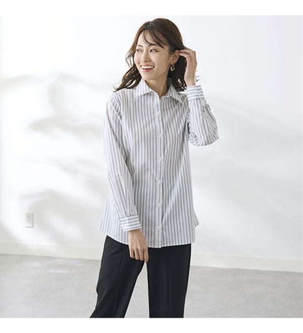 BELLUNA（ベルーナ）の「【選べる袖丈】洗える！ストレッチイージーケアシャツ（シャツ）」｜詳細画像