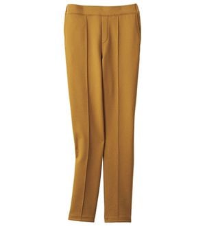 VINNO（ヴィノ）の「美のフィット・カルゼ素材ストレートパンツ　起毛あり　（股下６３ｃｍ・股下６８ｃｍ）（フルレングスパンツ）」｜マスタード
