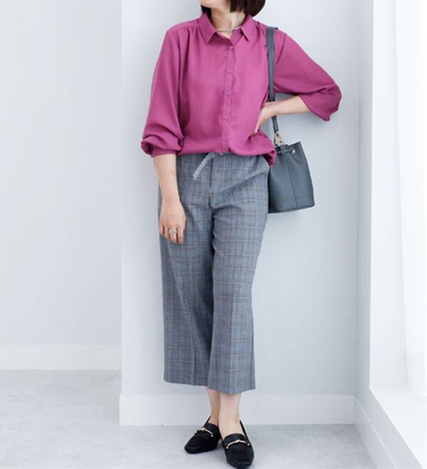 BELLUNA（ベルーナ）の「エアリーツイル素材シャツチュニック（シャツ）」｜詳細画像