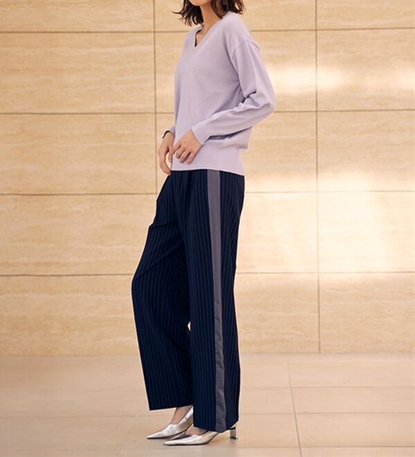 RANAN（ラナン）の「もちもちベーシックニット（Vネック・ハイネック）（ニット・セーター）」｜詳細画像