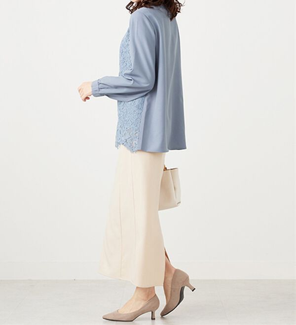 BELLUNA（ベルーナ）の「上品スカラップレース使いシャツチュニック（チュニック）」｜詳細画像