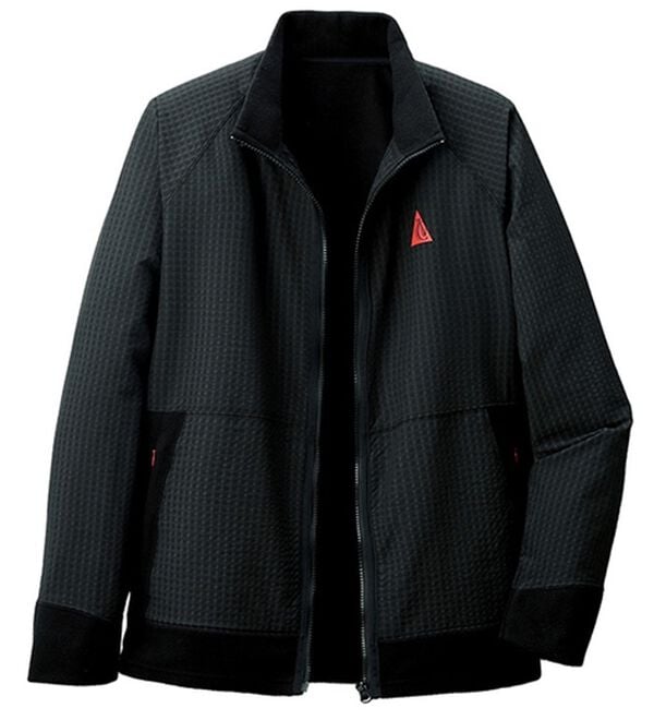 「＜コムルヴァン・オム・ゴルフ＞のびのび快適フリースブルゾン（メンズブルゾン）」｜ブラック