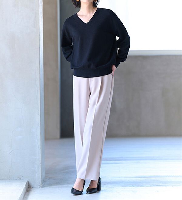 RANAN（ラナン）の「もちもちベーシックニット（Vネック・ハイネック）（ニット・セーター）」｜詳細画像