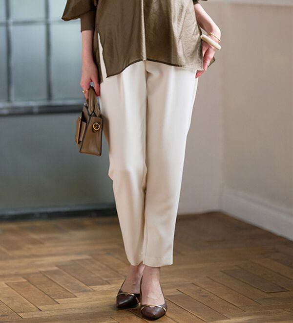 RANAN（ラナン）の「【選べる股下】美脚シルエットタックパンツ（股下６１・６５ｃｍ）（フルレングスパンツ）」｜詳細画像