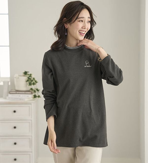 BELLUNA（ベルーナ）の「ふんわりなめらかネコちゃん刺しゅうチュニック（チュニック）」｜詳細画像