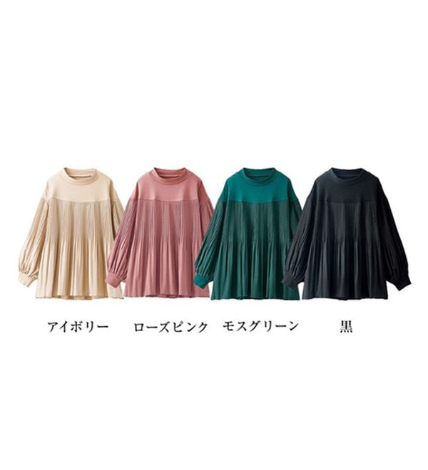 BELLUNA（ベルーナ）の「カットソー&times;プリーツ切替プルオーバー（カットソー）」｜詳細画像