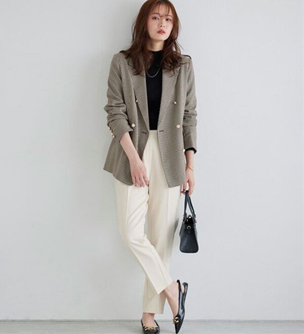 Pierrot（ピエロ）の「【選べる丈】高見えすっきりテーパードパンツ（フルレングスパンツ）」｜詳細画像