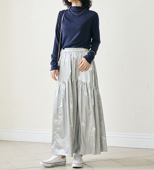 RANAN（ラナン）の「前後２ＷＡＹ！メロウ使いニットソーフリルプルオーバー（カットソー）」｜詳細画像