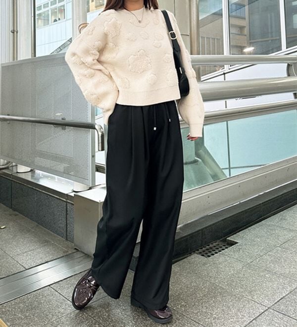 GeeRA（ジーラ）の「ウールライクダブルタックイージーパンツ（フルレングスパンツ）」｜詳細画像