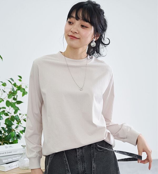 BELLUNA（ベルーナ）の「綿１００腰まわりゆったりリブデザインチュニック（カットソー）」｜詳細画像