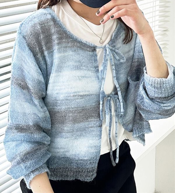 GeeRA（ジーラ）の「フロントリボンシアーニットカーディガン（ニットカーディガン）」｜詳細画像