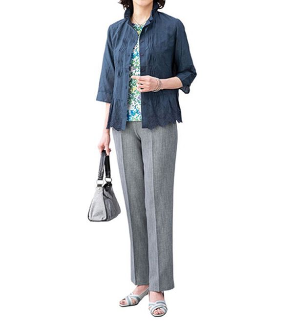 ルフラン（ルフラン）の「【２本組】日本製裾ファスナー付涼やか夏パンツ（フルレングスパンツ）」｜詳細画像