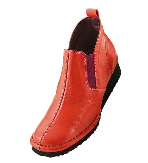 ルフラン（ルフラン）の「ぬくぬくフリース牛革ゴアブーティ（ブーツ）」｜レッドブラウン