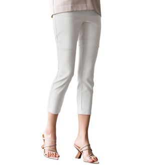 RANAN（ラナン）の「【4つの機能付】美脚クロップドパンツ（クロップドパンツ）」｜シルバーグレー