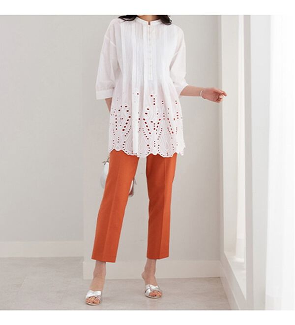 BELLUNA（ベルーナ）の「＜ＳＯＬＯＴＥＸ（Ｒ）＞美脚見えテーパードパンツ（テーパードパンツ）」｜詳細画像