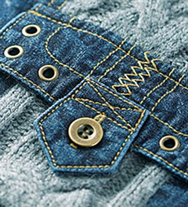 BELLUNA（ベルーナ）の「＜トレンドを大人に着こなす！＞ニット切替ステッチ使いデニムジャケット（その他ジャケット）」｜詳細画像
