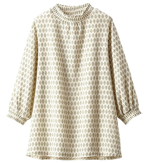 BELLUNA（ベルーナ）の「シャーリング使い楊柳素材ブラウス（ブラウス）」｜小紋柄