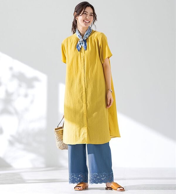 LAVIENNE（ラヴィエンヌ）の「裾魅せデニムライクペチパンツ（肌着・インナーウェア）」｜詳細画像