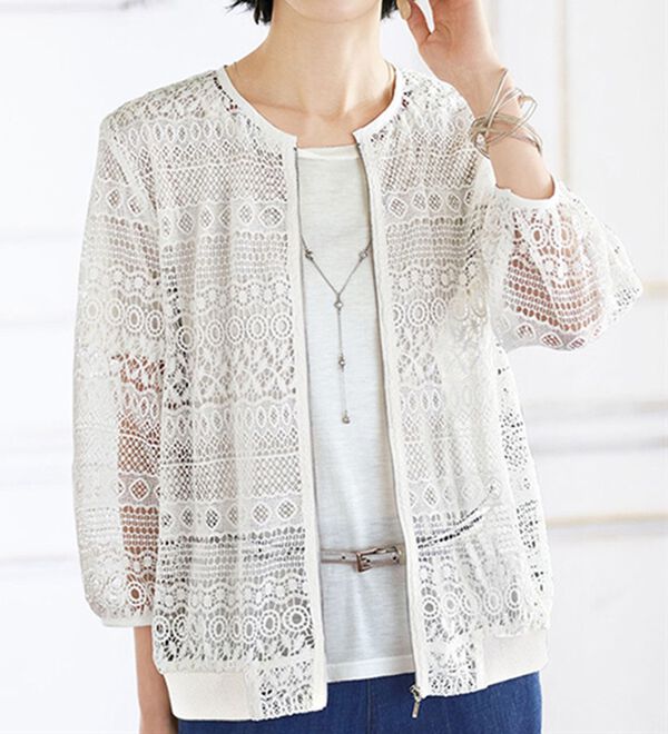 BELLUNA（ベルーナ）の「幾何柄レースジャケット（その他ジャケット）」｜詳細画像