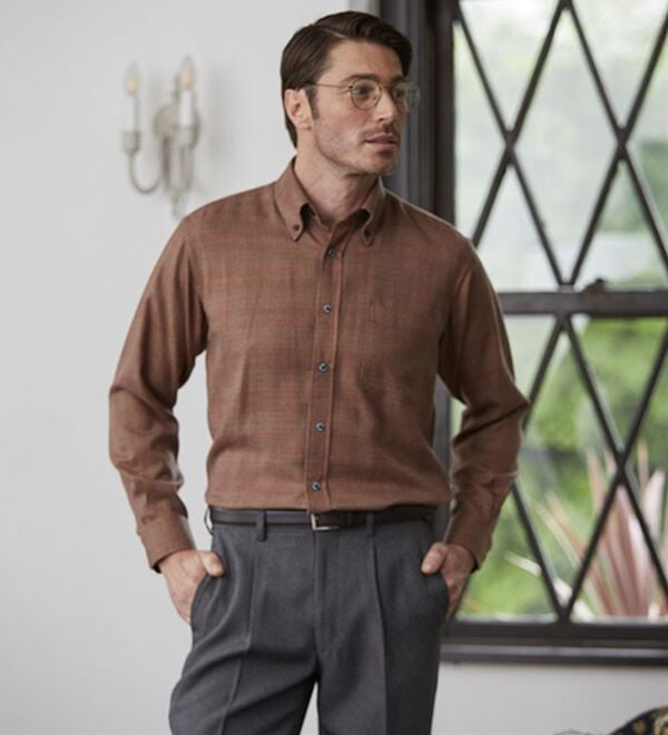 「着脱簡単！洗えるウールブレンドシャツ（メンズシャツ）」｜詳細画像