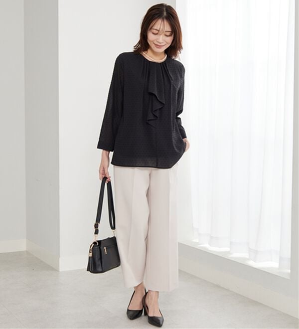 BELLUNA（ベルーナ）の「＜Ｃ／Ｓ＞ドットシフォンボウタイブラウス（ブラウス）」｜詳細画像