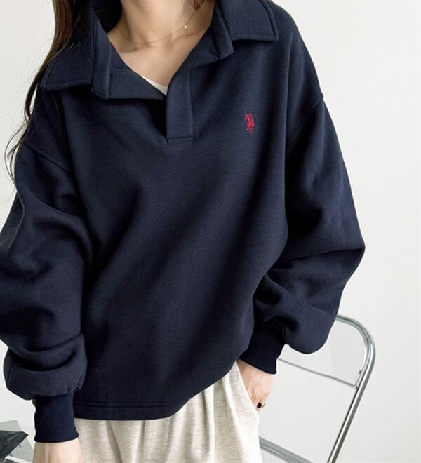 GeeRA（ジーラ）の「【U.S.POLO ASSN.】表ピーチポロ衿スウェット（カットソー）」｜詳細画像