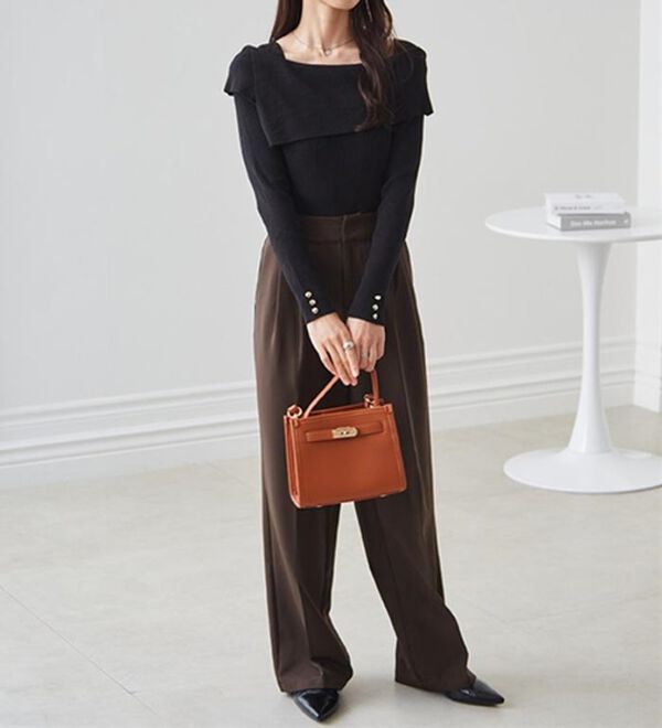 RANAN（ラナン）の「アシメオフショルリブニット（ニット・セーター）」｜詳細画像