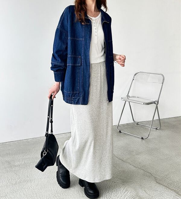 GeeRA（ジーラ）の「【着回し力◎】楽ちんすっきり見え！リブロングスカート（ロングスカート）」｜詳細画像