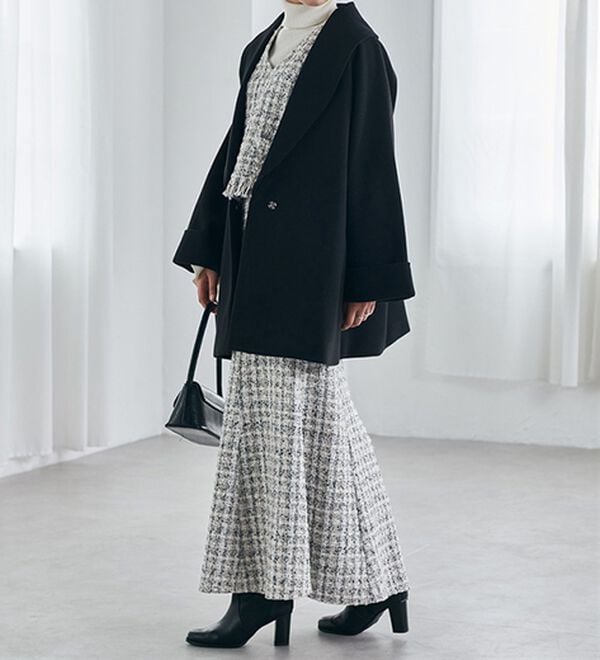 DKNYダナキャランウールカシミヤショールカラーコートベルトガウンコートカシミア ウール調ビッグカラーガウンコート - ベルーナ【公式】