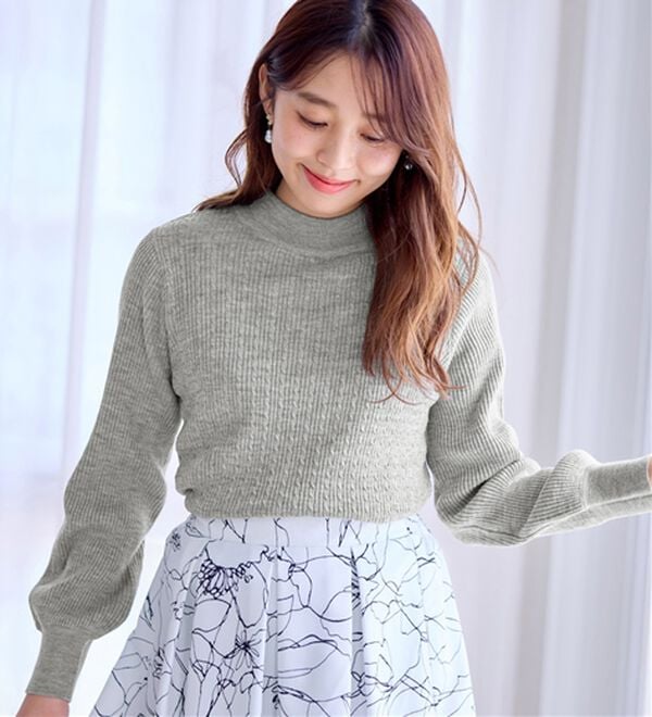 alotta（アロッタ）の「洗える！カシミヤタッチミニケーブルニット（ニット・セーター）」｜詳細画像