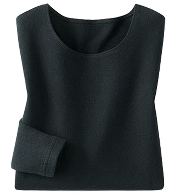 LAVIENNE（ラヴィエンヌ）の「超・暖　吸湿発熱　素肌よろこぶ綿１００％あったかインナー　クルーネックインナー（肌着・インナーウェア）」｜詳細画像